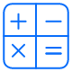 Icon Plus sign, minus sign, mals sign, equals sign