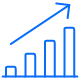 Icon Balkendiagramm mit aufsteigendem Pfeil