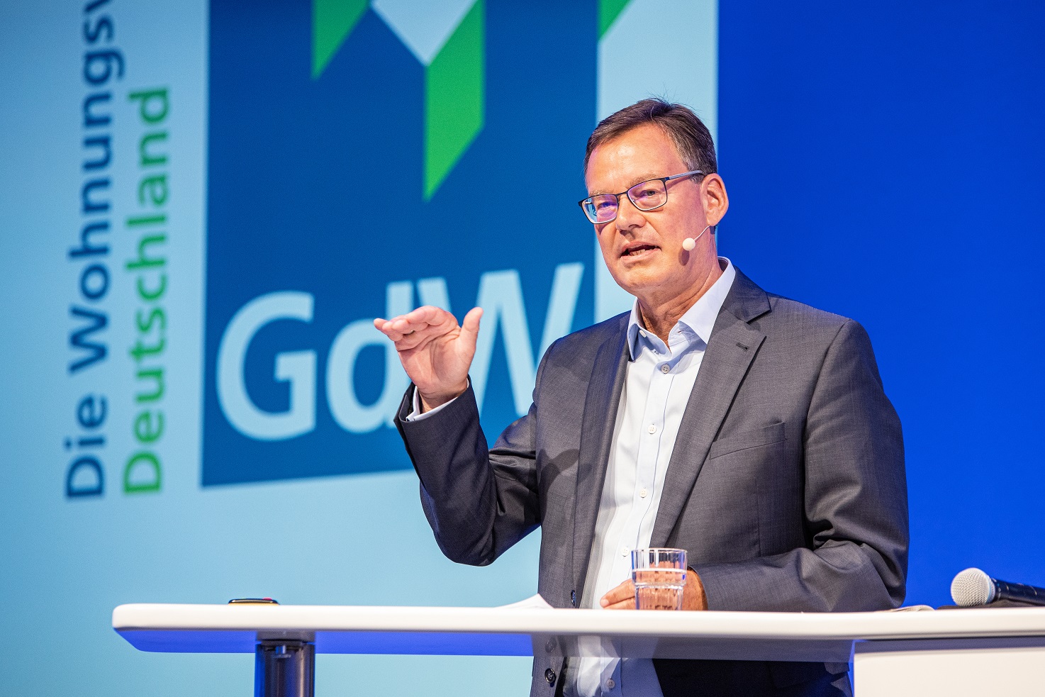Axel Gedaschko, Präsident GdW Bundesverband deutscher Wohnungs- und Immobilienunternehmen e.V., beim Aareon Kongress 2019