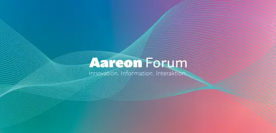 Logo Aareon Forum mit Beschriftung: Aareon Forum - Innovation. Information. Interaktion.