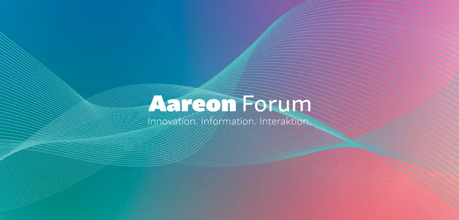 Logo Aareon Forum mit Beschriftung: Aareon Forum - Innovation. Information. Interaktion. Logo Aareon Forum mit Beschriftung: Aareon Forum - Innovation. Information. Interaktion.