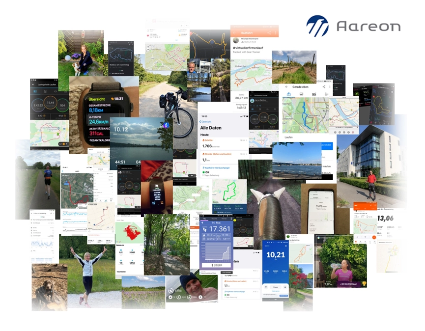 Die vielfältigen Einreichungen der gesammelten Kilometer im Rahmen des virtuellen Firmenlaufs. Die vielfältigen Einreichungen der gesammelten Kilometer im Rahmen des virtuellen Firmenlaufs.