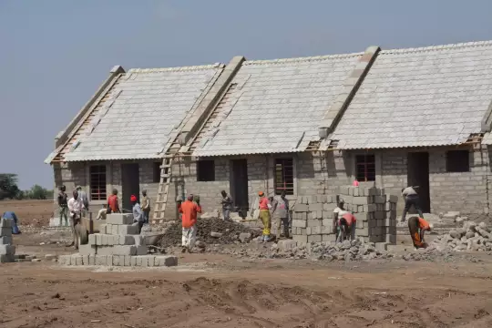 DESWOS-Baustelle in Arusha, Tansania