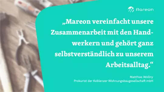 Matthias Wollny, Prokurist bei der Koblenzer Wohnungsbaugesellschaft mbH, über den Einsatz von Mareon Matthias Wollny, Prokurist bei der Koblenzer Wohnungsbaugesellschaft mbH, über den Einsatz von Mareon