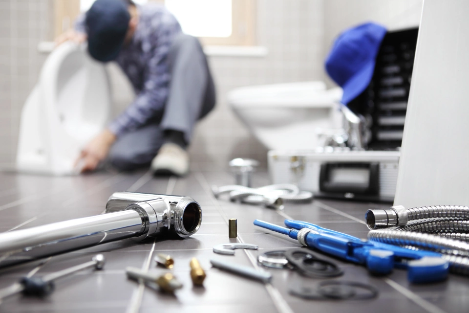 Handwerker Werkzeug Reparatur Instandhaltung Badezimmer