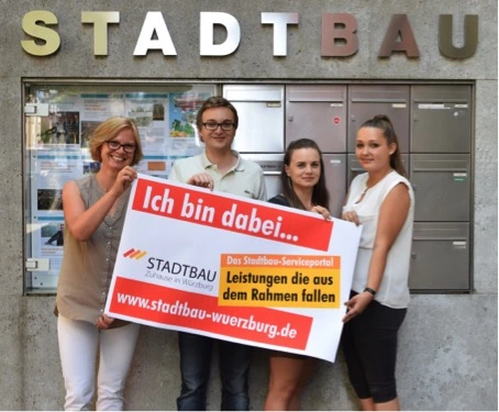 Franziska Popp, Matthias Michalik, Christine Schulz und Theresa Strobel (v.l.n.r.) von der Projektgruppe CRM der Stadtbau Würzburg. 