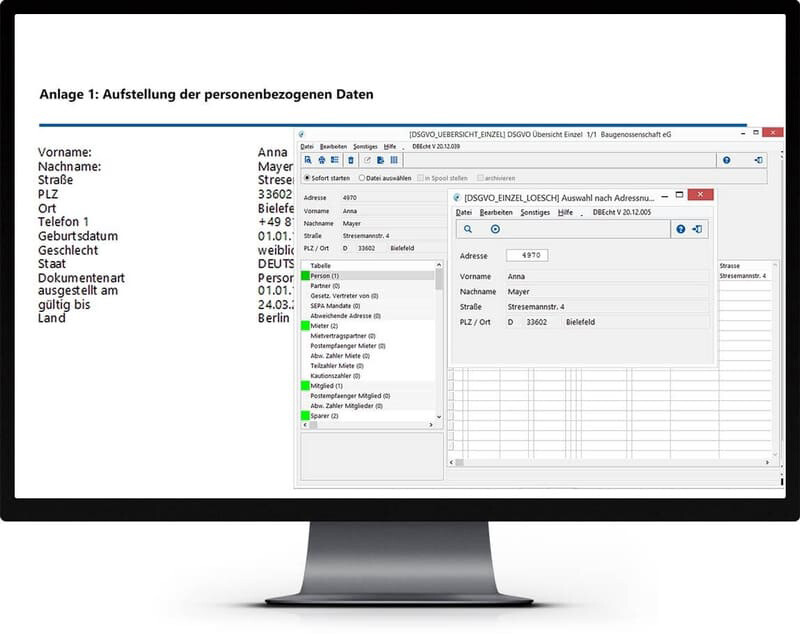 wowinex Datenschutz-Funktion auf Computerbildschirm