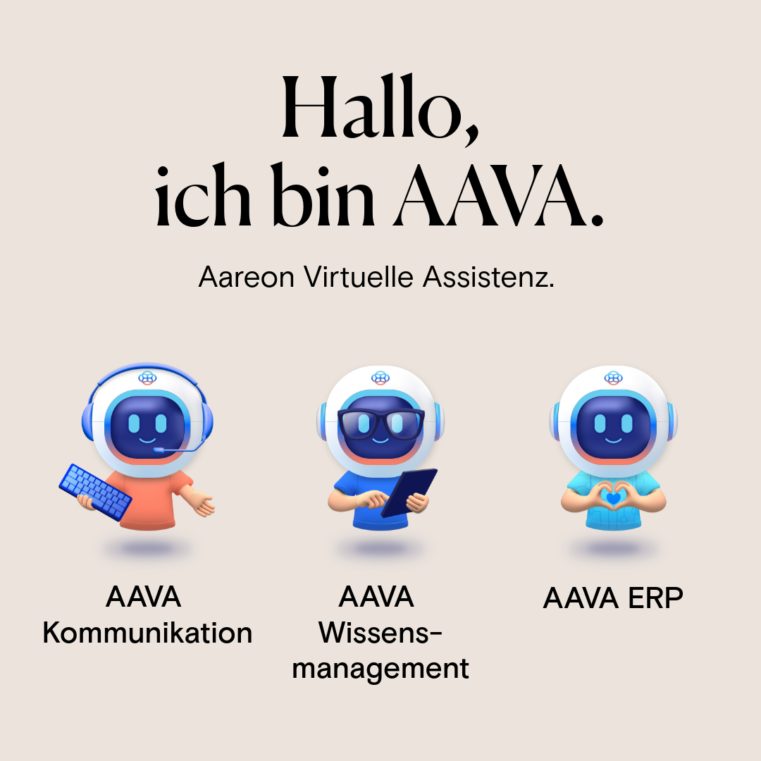 Ein Avatar stellt AAVA Aareon Virtuelle Assistenz vor